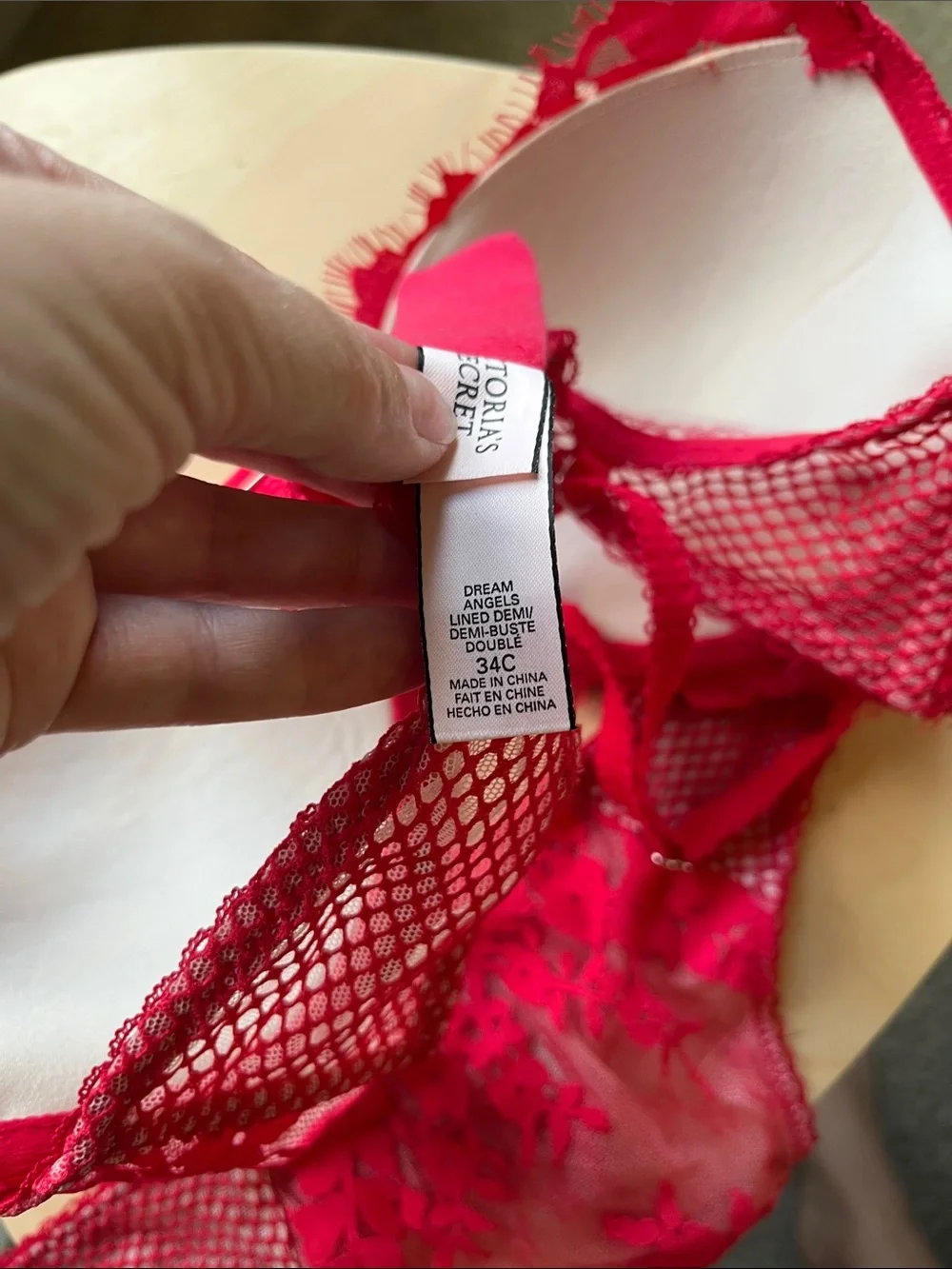 Victorias Secret sexy red lace matching bra + thong